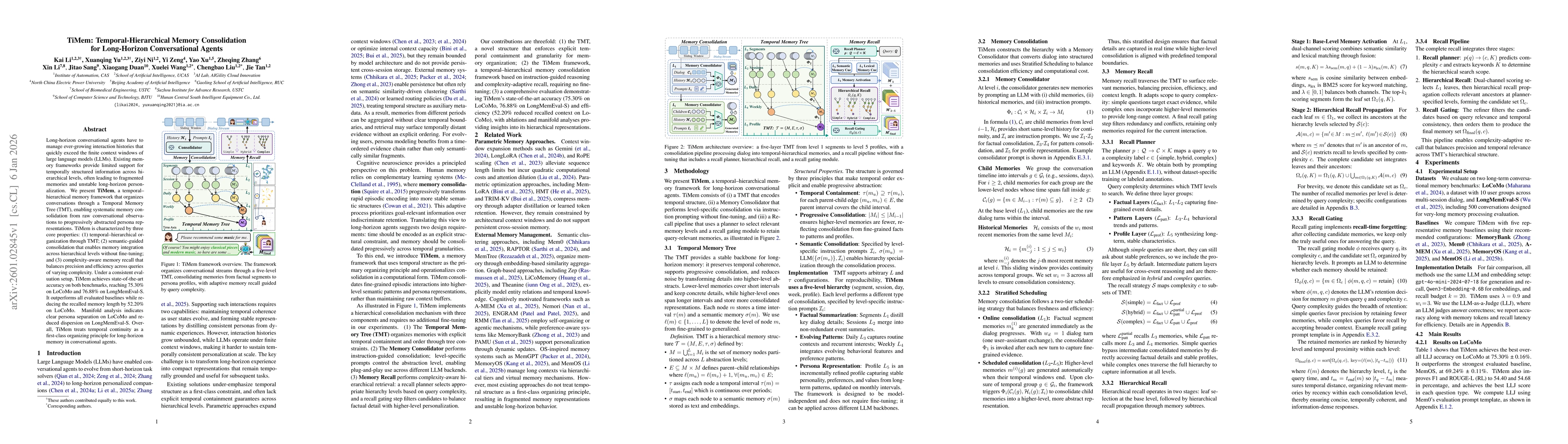 Thumbnail for TiMem: Temporal-Hierarchical Memory Consolidation for Long-Horizon Conversational Agents