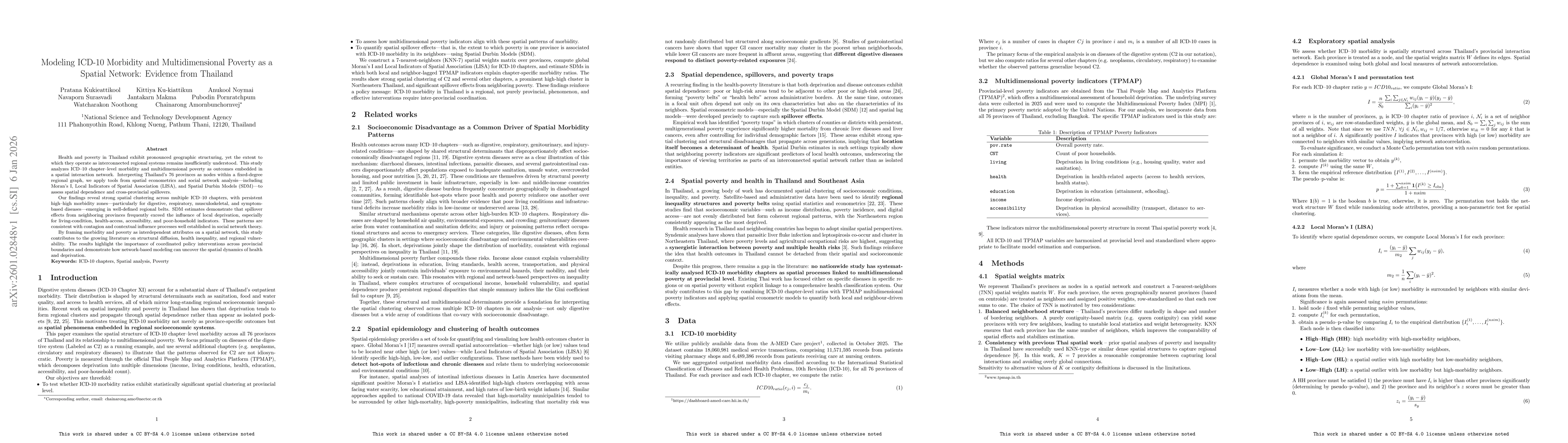 Thumbnail for Modeling ICD-10 Morbidity and Multidimensional Poverty as a Spatial Network: Evidence from Thailand