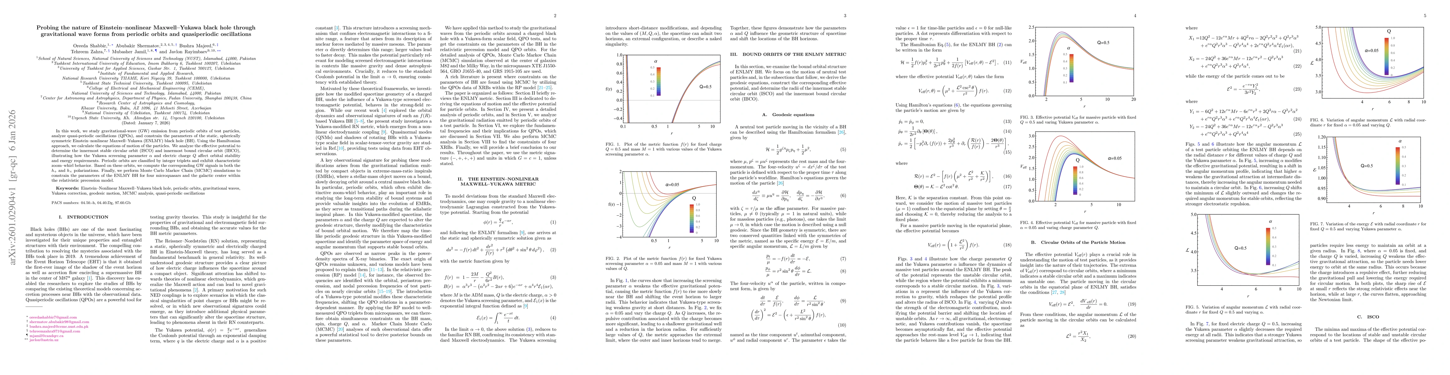 Thumbnail for Probing the nature of Einstein nonlinear Maxwell Yukawa black hole through gravitational wave forms from periodic orbits and quasiperiodic oscillations