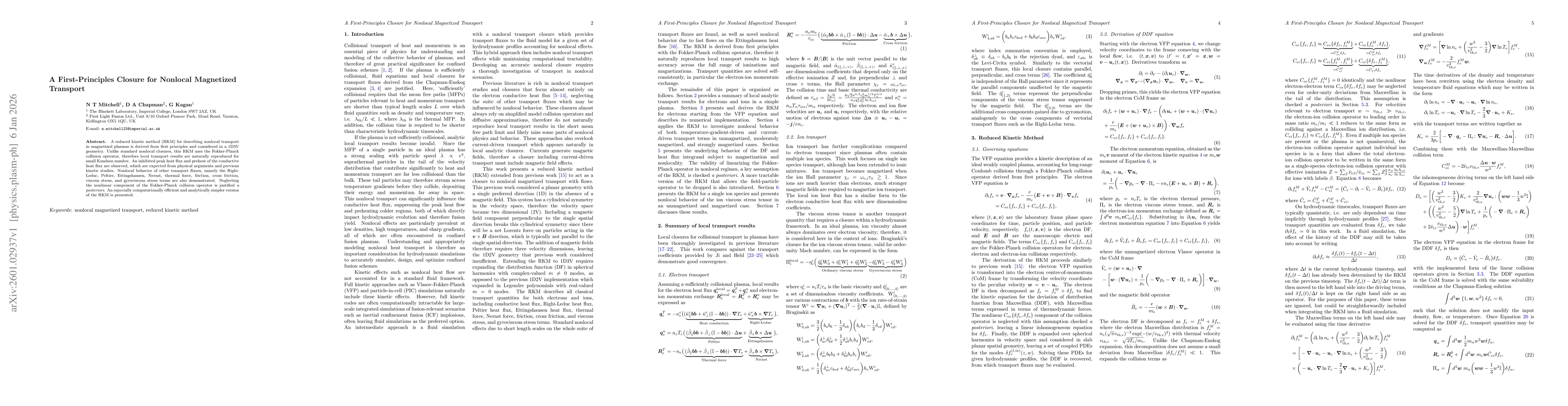 Thumbnail for A First-Principles Closure for Nonlocal Magnetized Transport