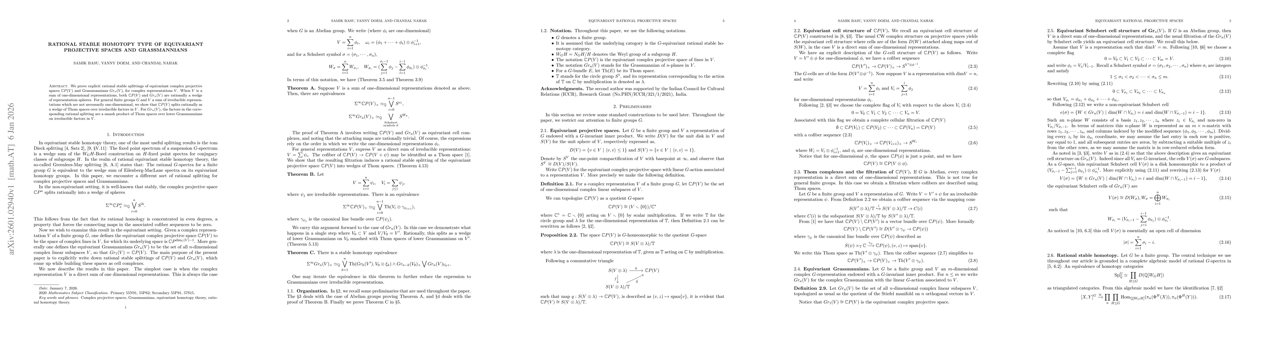 Thumbnail for Rational stable homotopy type of equivariant projective spaces and Grassmannians