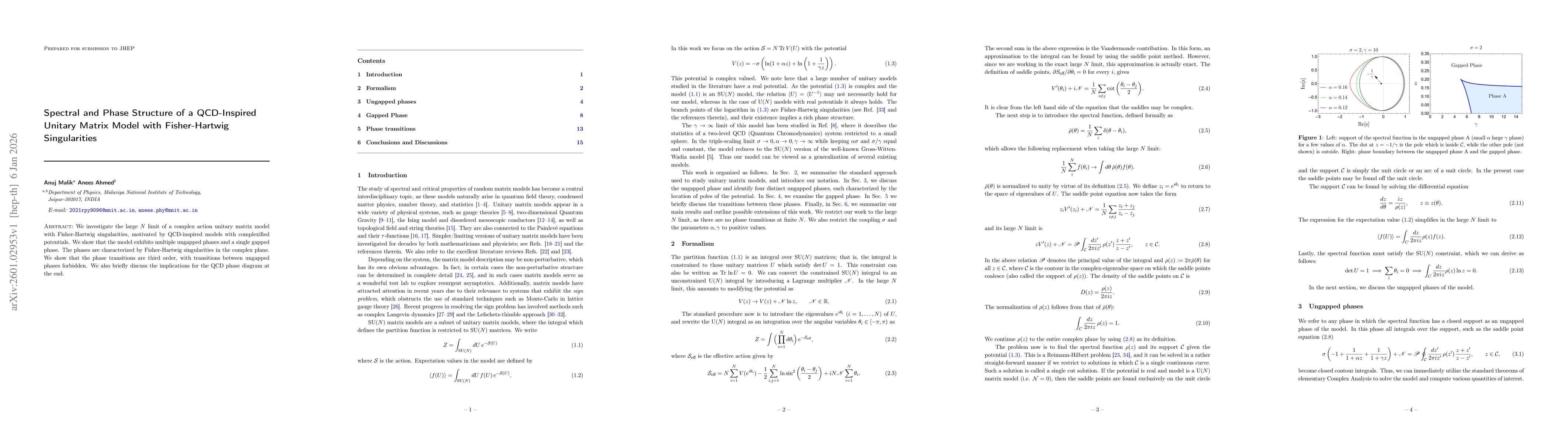 Thumbnail for Spectral and Phase Structure of a QCD-Inspired Unitary Matrix Model with Fisher-Hartwig Singularities