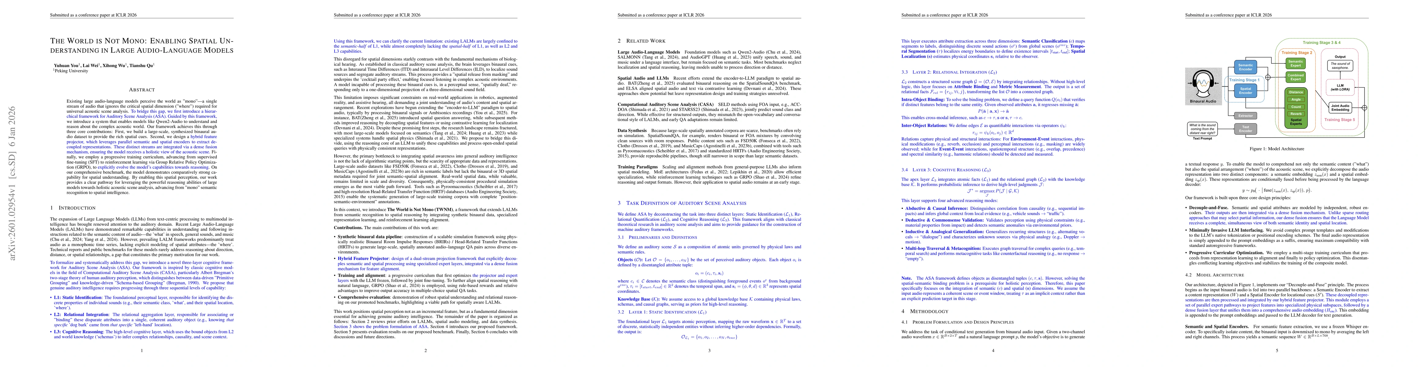 Thumbnail for The World is Not Mono: Enabling Spatial Understanding in Large Audio-Language Models