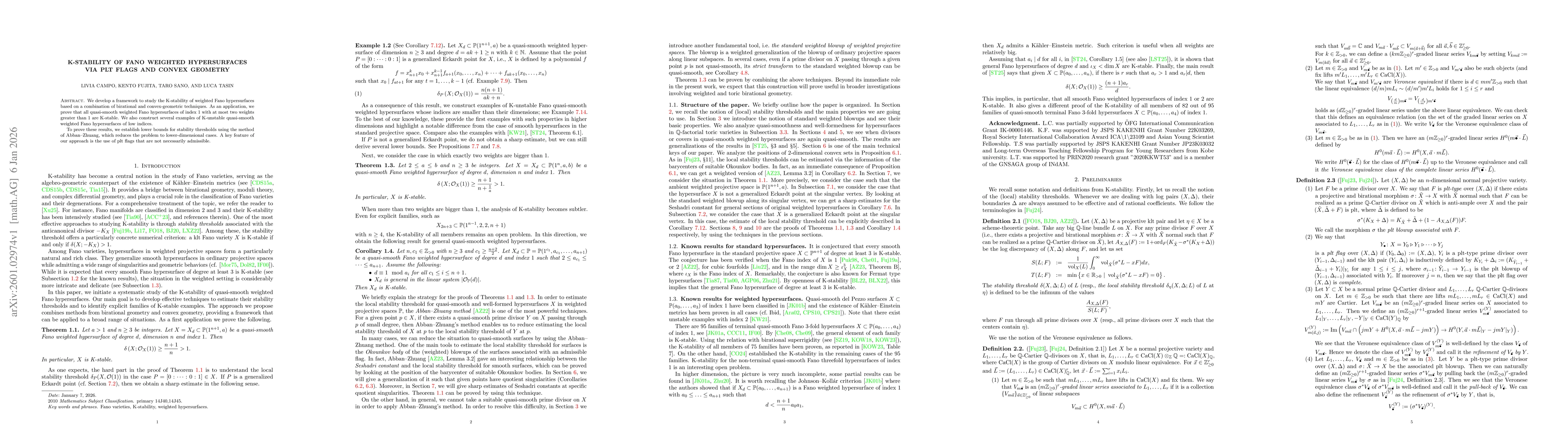 Thumbnail for K-stability of Fano weighted hypersurfaces via plt flags and convex geometry