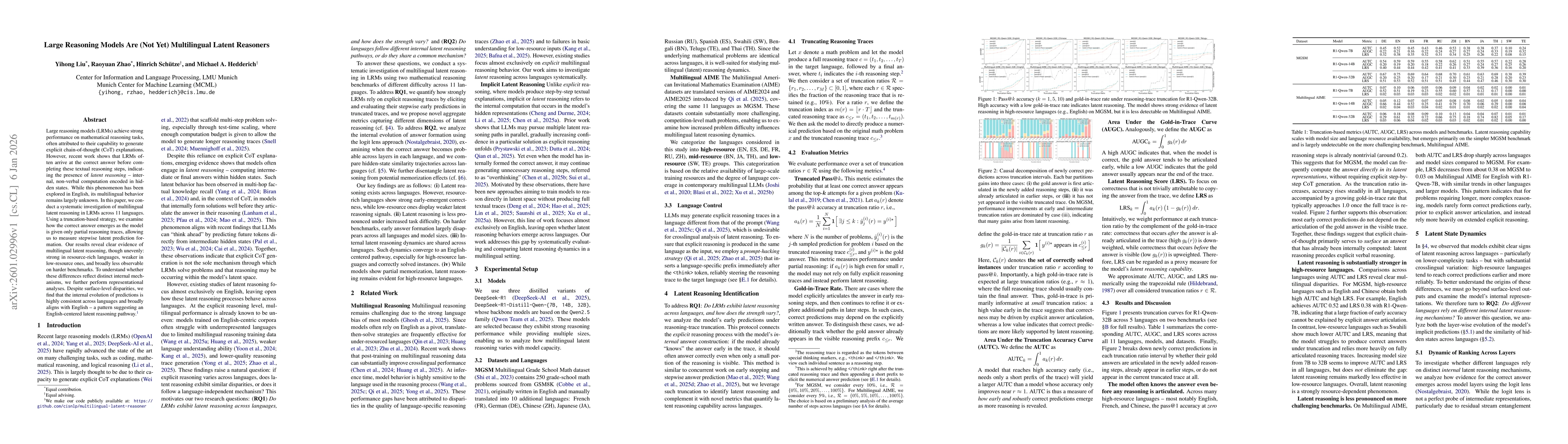 Thumbnail for Large Reasoning Models Are (Not Yet) Multilingual Latent Reasoners