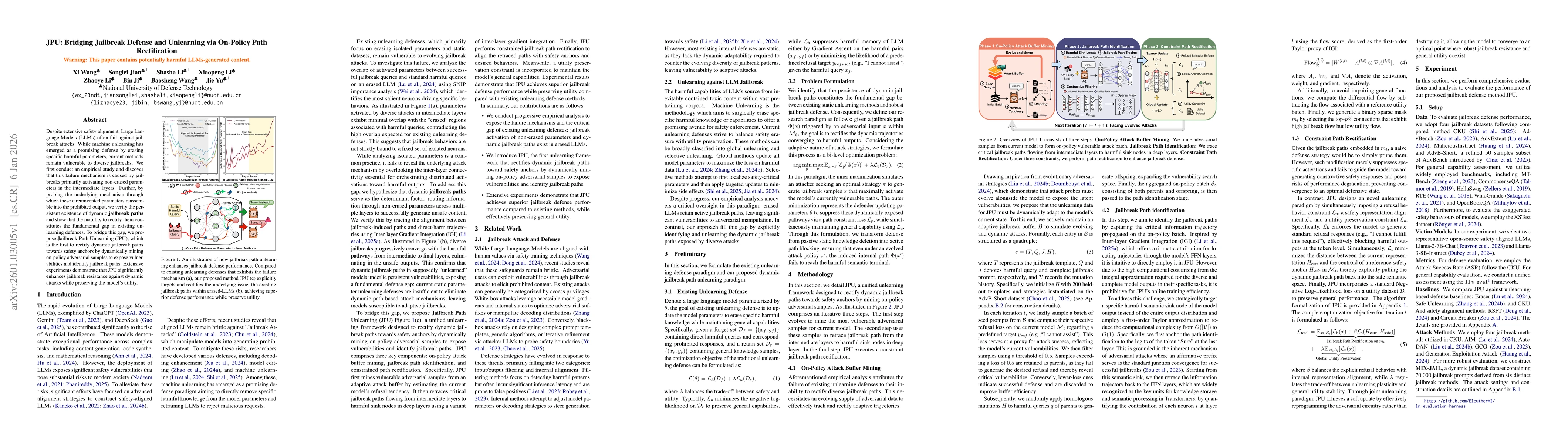 Thumbnail for JPU: Bridging Jailbreak Defense and Unlearning via On-Policy Path Rectification