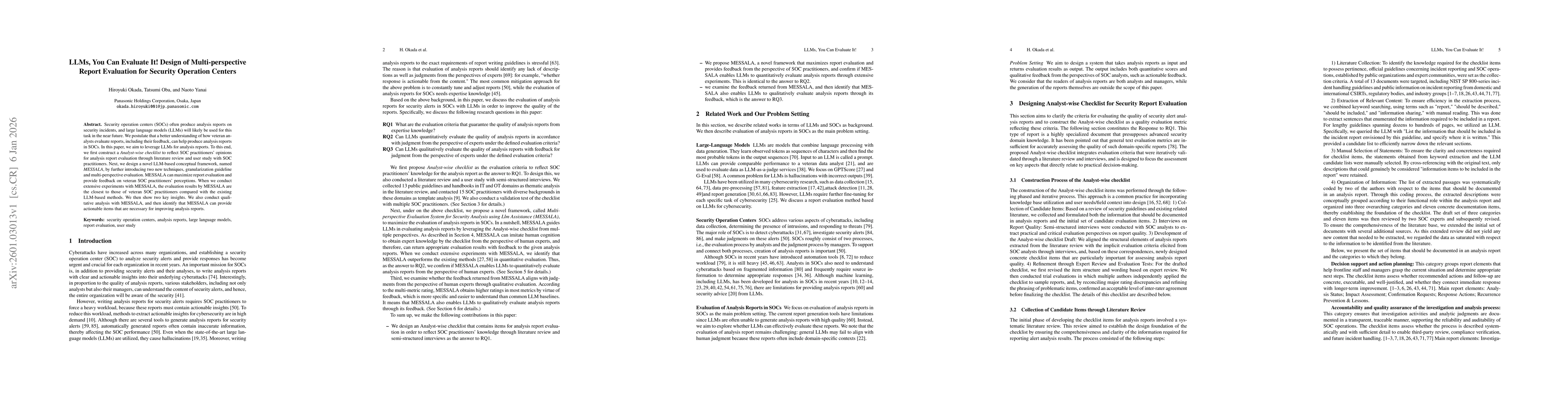 Thumbnail for LLMs, You Can Evaluate It! Design of Multi-perspective Report Evaluation for Security Operation Centers