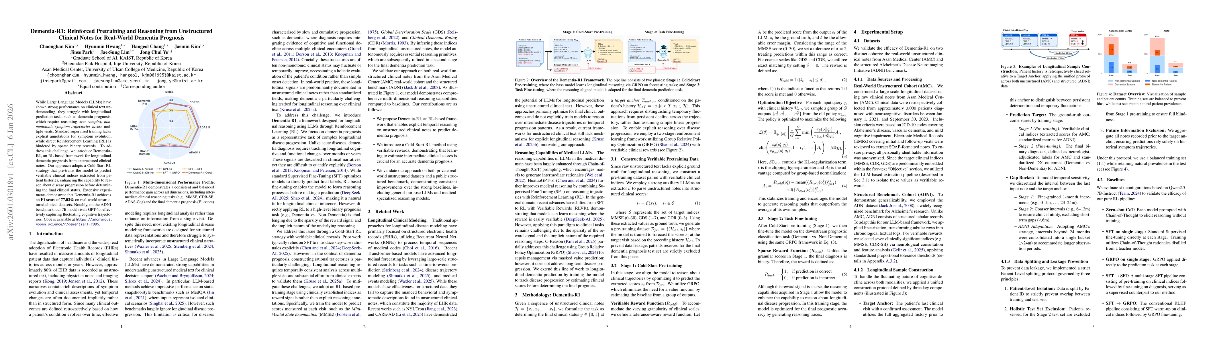Thumbnail for Dementia-R1: Reinforced Pretraining and Reasoning from Unstructured Clinical Notes for Real-World Dementia Prognosis