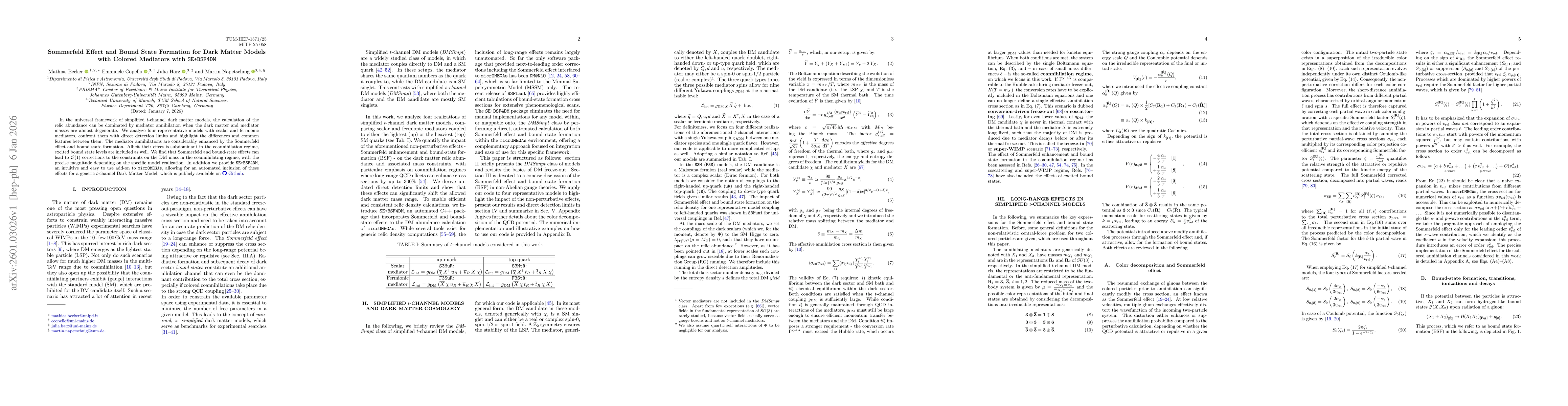 Thumbnail for Sommerfeld Effect and Bound State Formation for Dark Matter Models with Colored Mediators with SE+BSF4DM