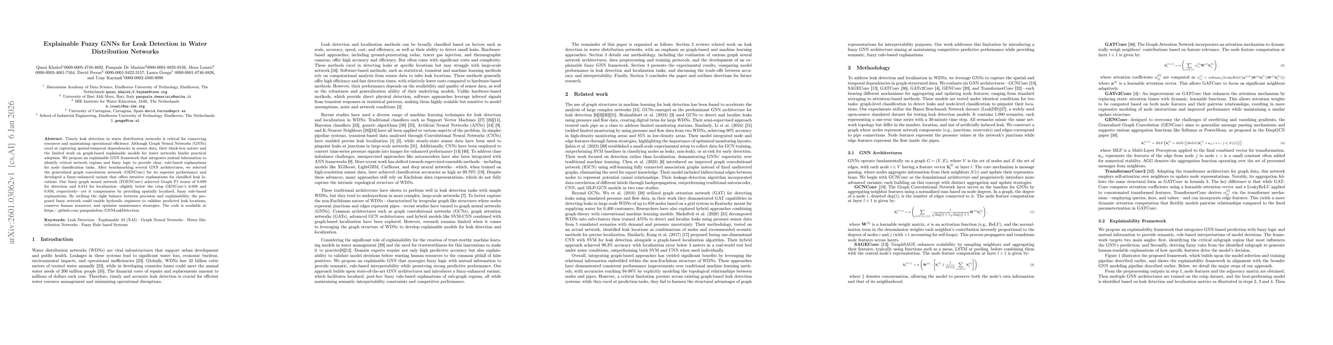 Thumbnail for Explainable Fuzzy GNNs for Leak Detection in Water Distribution Networks