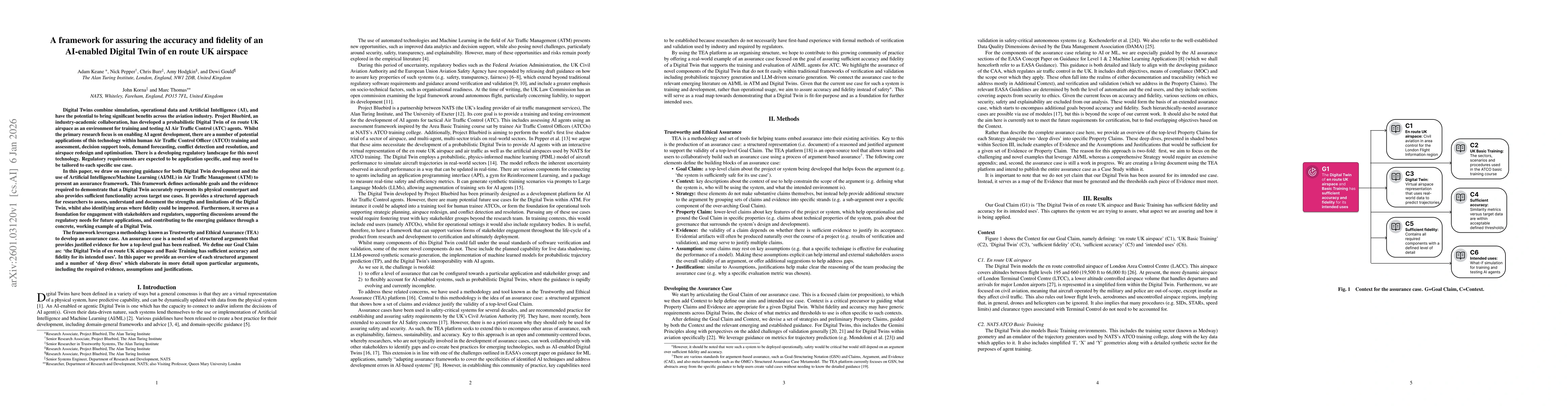 Thumbnail for A framework for assuring the accuracy and fidelity of an AI-enabled Digital Twin of en route UK airspace