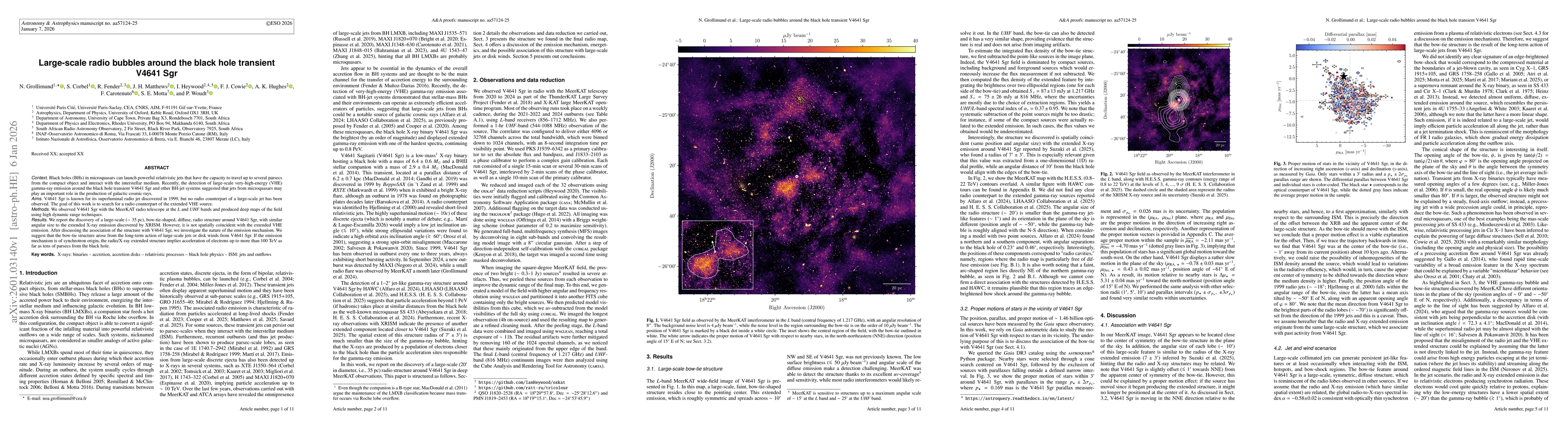 Thumbnail for Large-scale radio bubbles around the black hole transient V4641 Sgr