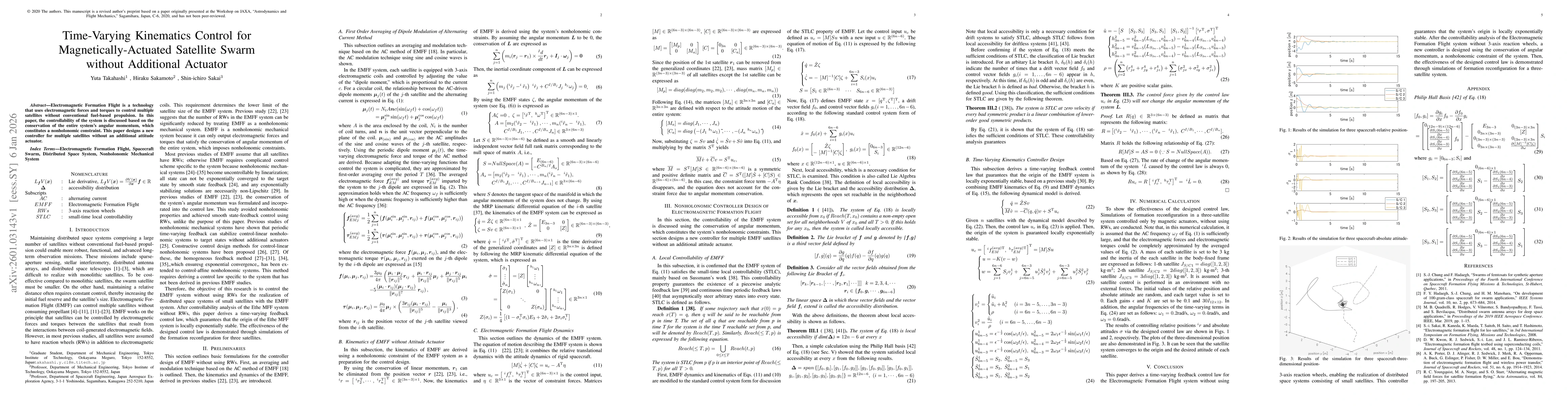 Thumbnail for Time-Varying Kinematics Control for Magnetically-Actuated Satellite Swarm without Additional Actuator