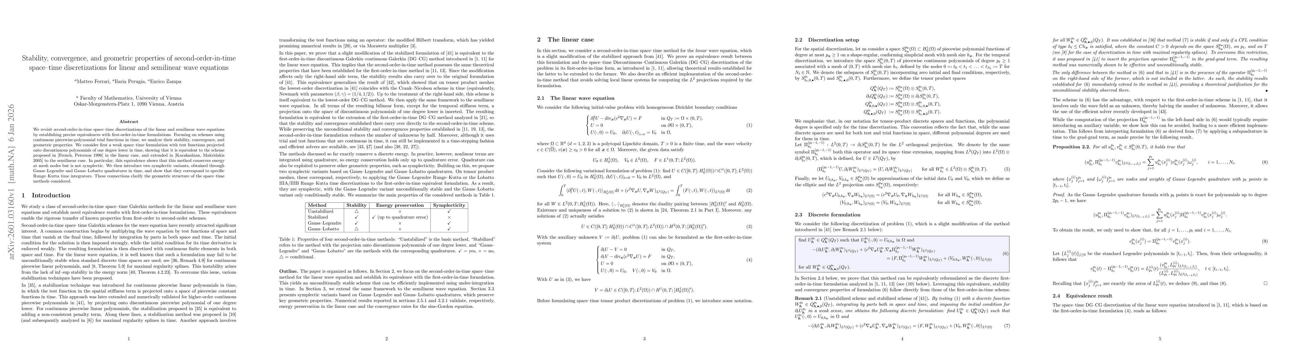 Thumbnail for Stability, convergence, and geometric properties of second-order-in-time space-time discretizations for linear and semilinear wave equations