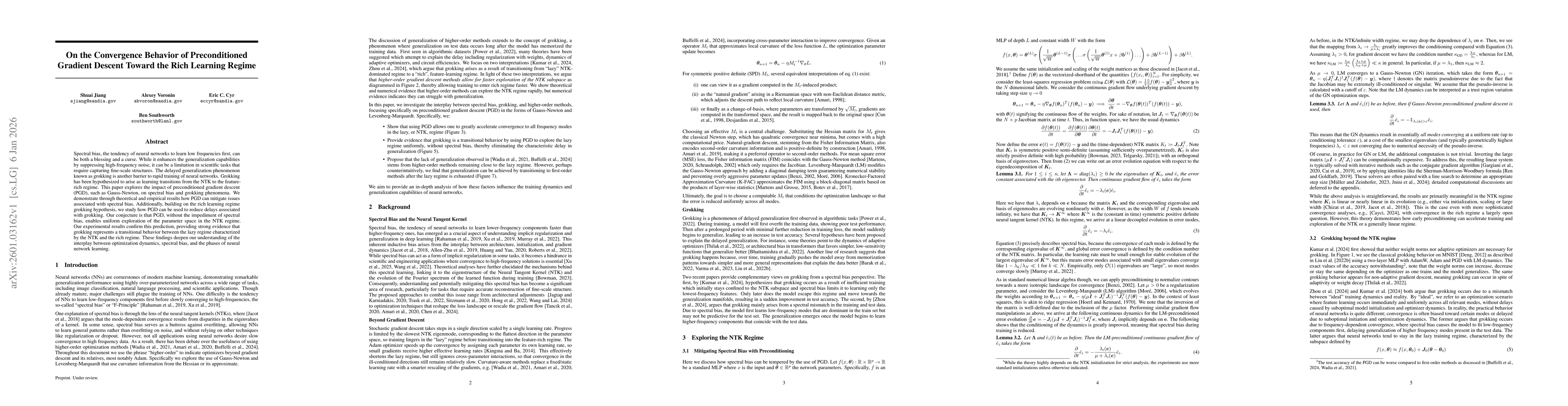 Thumbnail for On the Convergence Behavior of Preconditioned Gradient Descent Toward the Rich Learning Regime