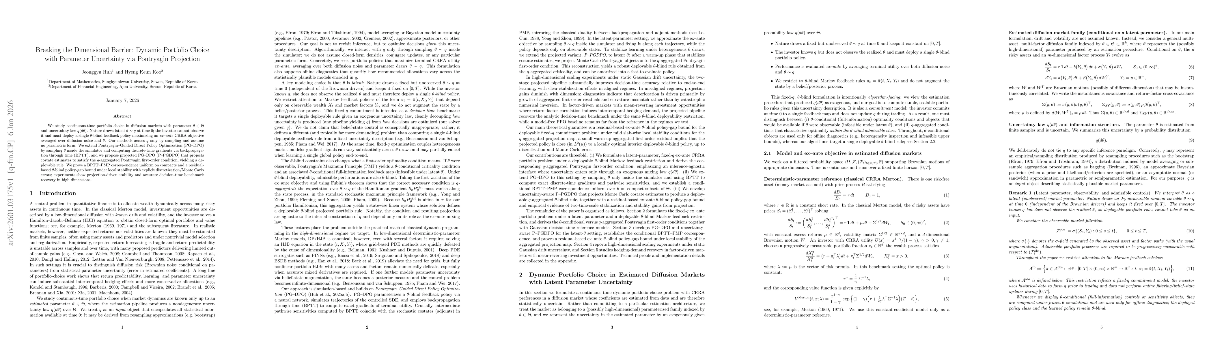Thumbnail for Breaking the Dimensional Barrier: Dynamic Portfolio Choice with Parameter Uncertainty via Pontryagin Projection
