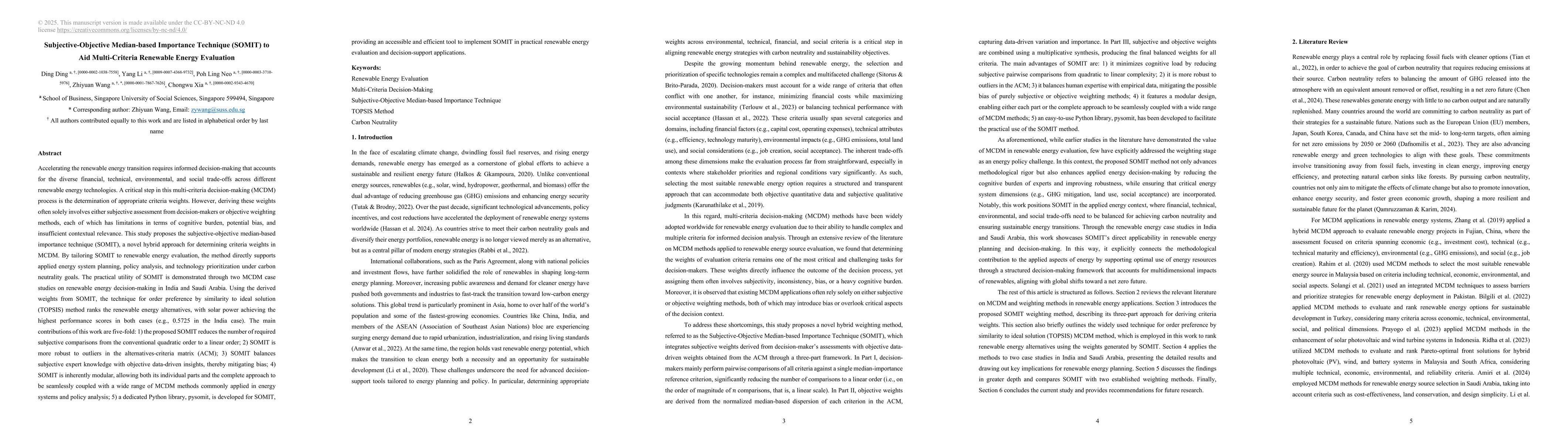 Thumbnail for Subjective-Objective Median-based Importance Technique (SOMIT) to Aid Multi-Criteria Renewable Energy Evaluation