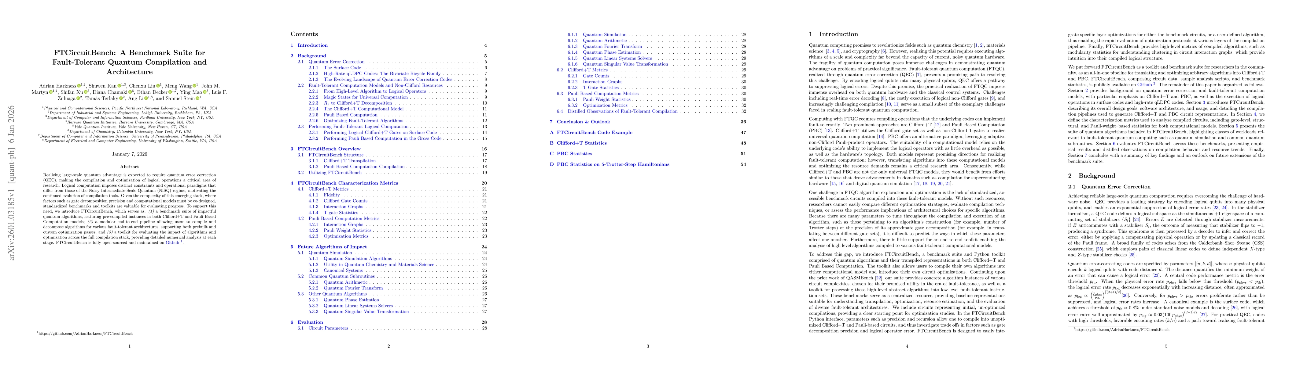 Thumbnail for FTCircuitBench: A Benchmark Suite for Fault-Tolerant Quantum Compilation and Architecture
