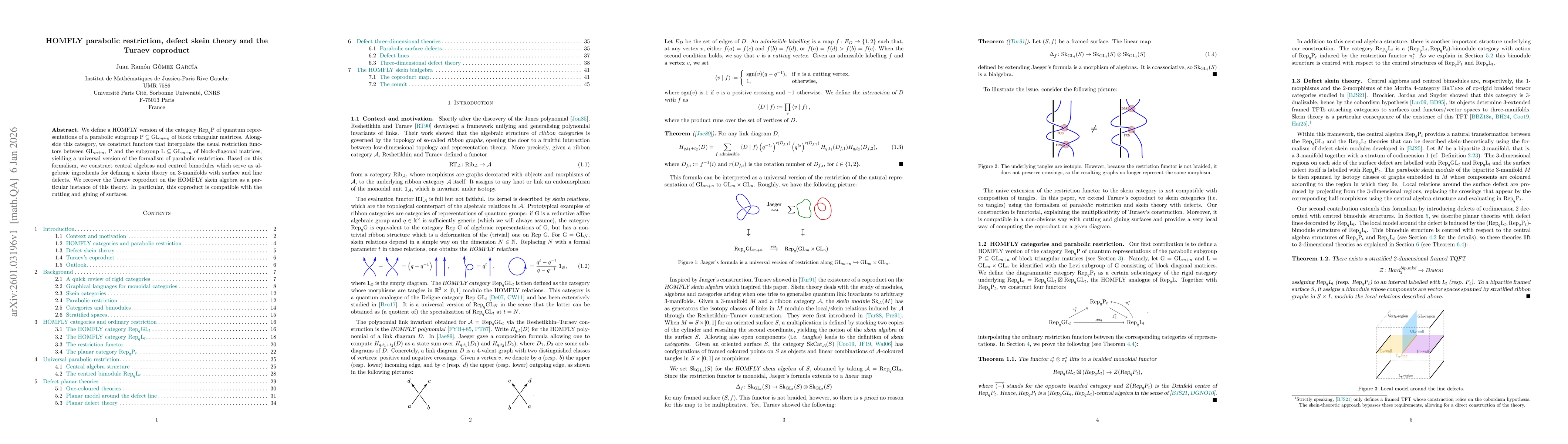 Thumbnail for HOMFLY parabolic restriction, defect skein theory and the Turaev coproduct