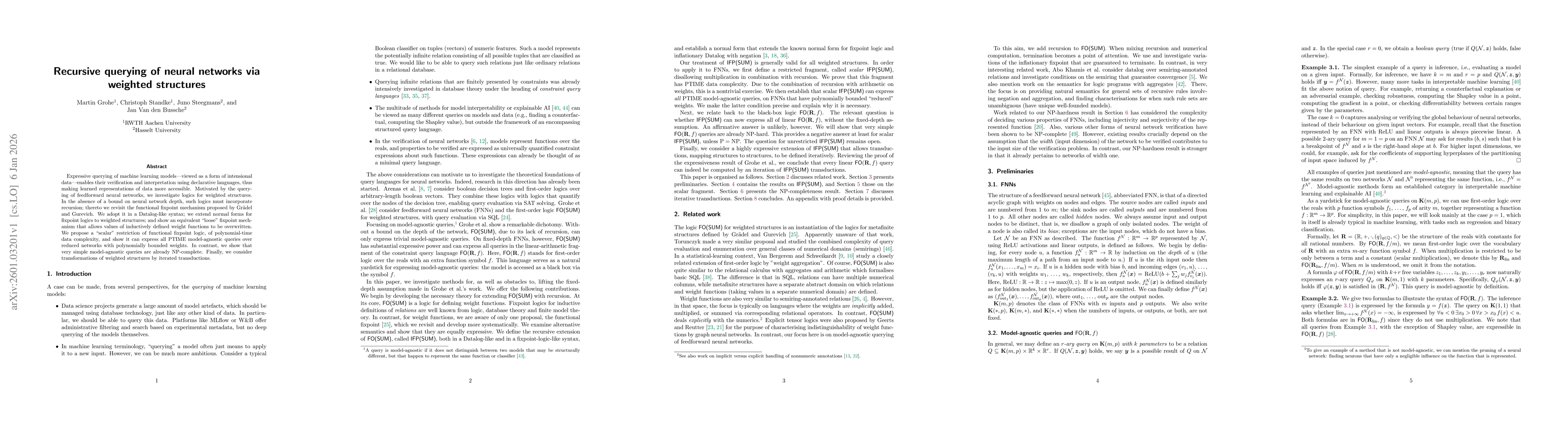Thumbnail for Recursive querying of neural networks via weighted structures