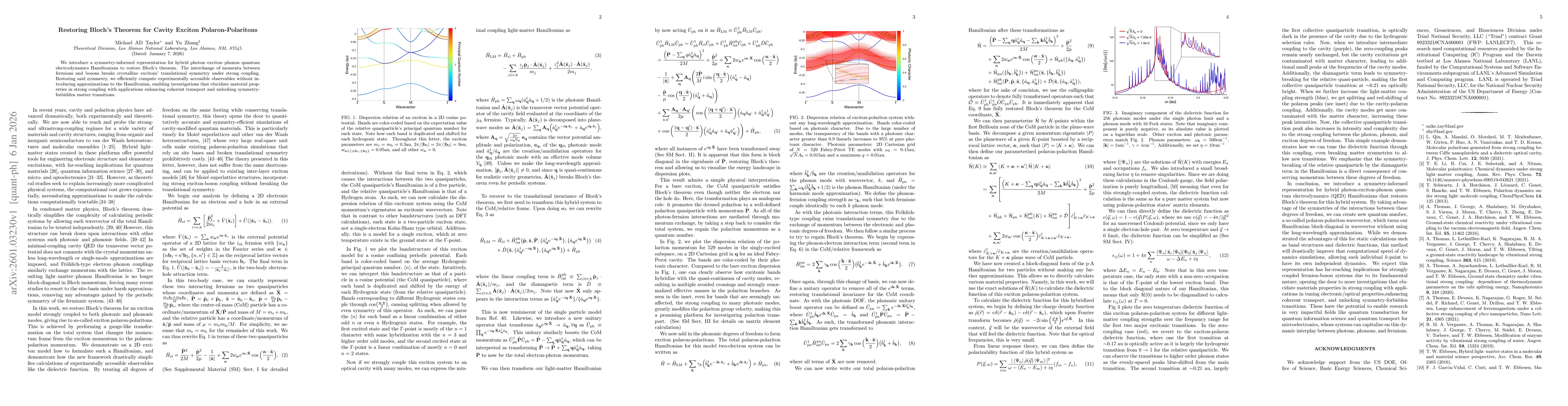 Thumbnail for Restoring Bloch's Theorem for Cavity Exciton Polaron-Polaritons