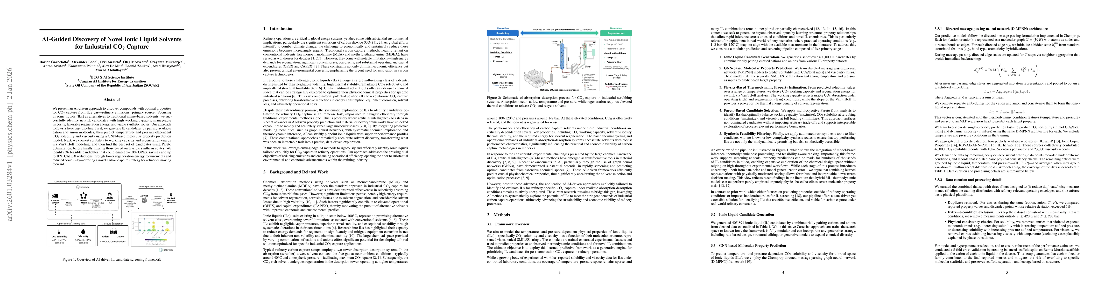 Thumbnail for AI-Guided Discovery of Novel Ionic Liquid Solvents for Industrial CO2 Capture