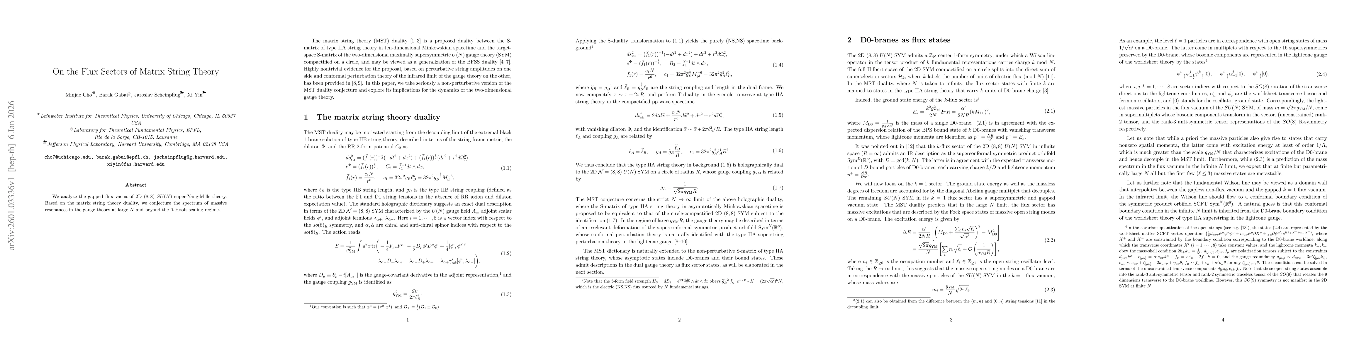 Thumbnail for On the Flux Sectors of Matrix String Theory