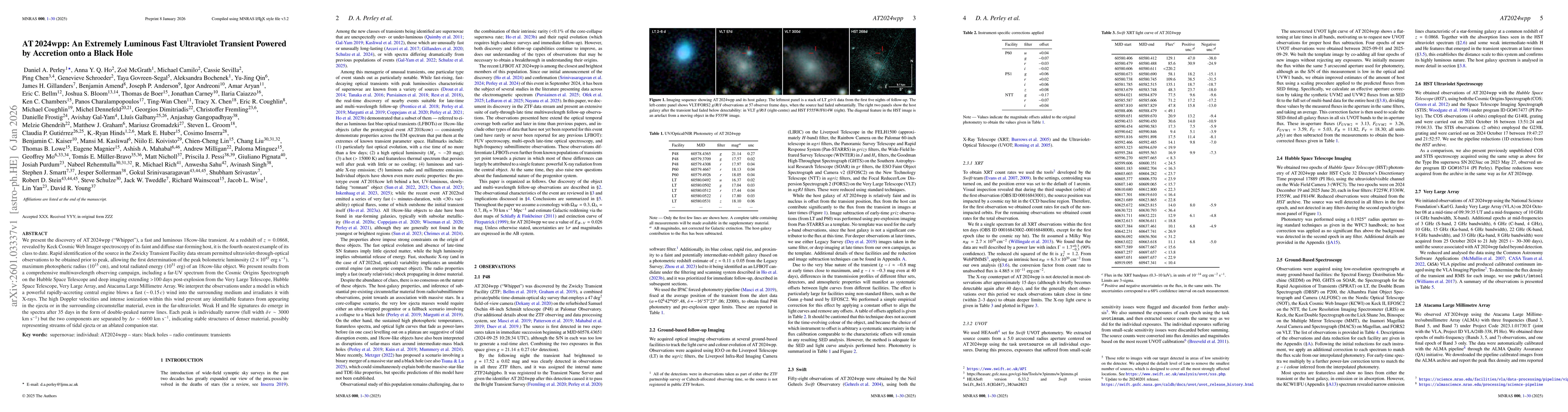 Thumbnail for AT2024wpp: An Extremely Luminous Fast Ultraviolet Transient Powered by Accretion onto a Black Hole