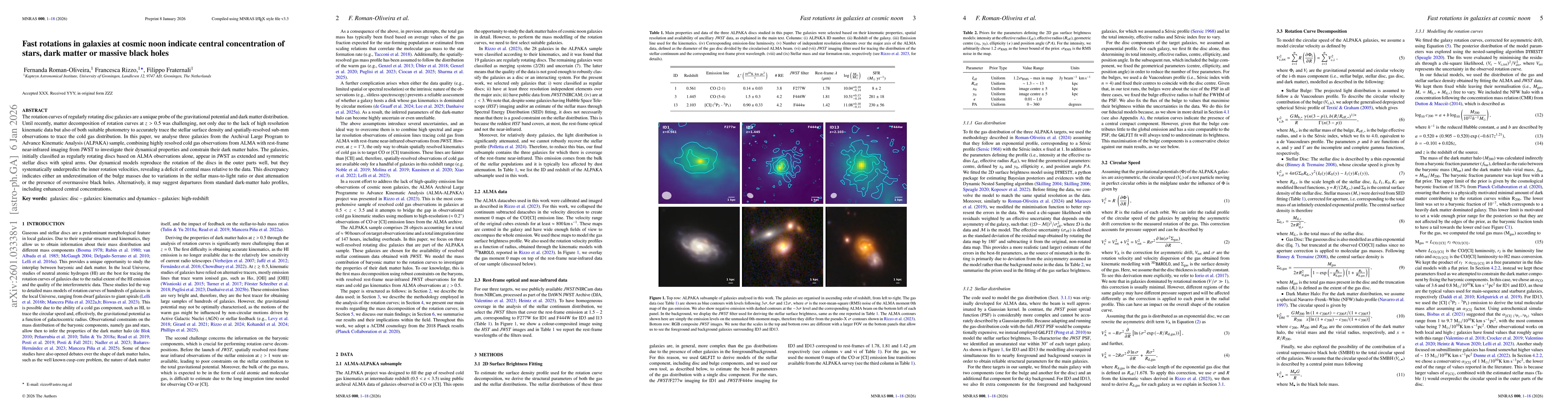 Thumbnail for Fast rotations in galaxies at cosmic noon indicate central concentration of stars, dark matter or massive black holes