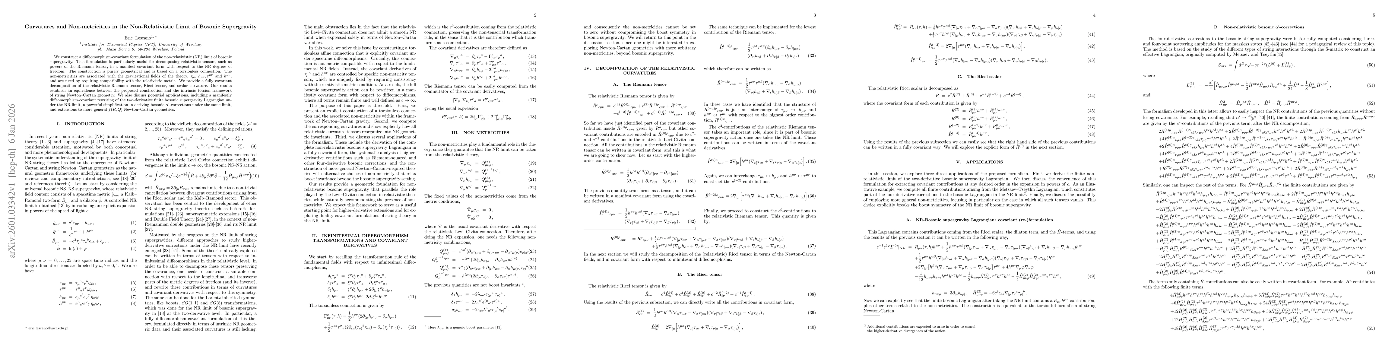 Thumbnail for Curvatures and Non-metricities in the Non-Relativistic Limit of Bosonic Supergravity