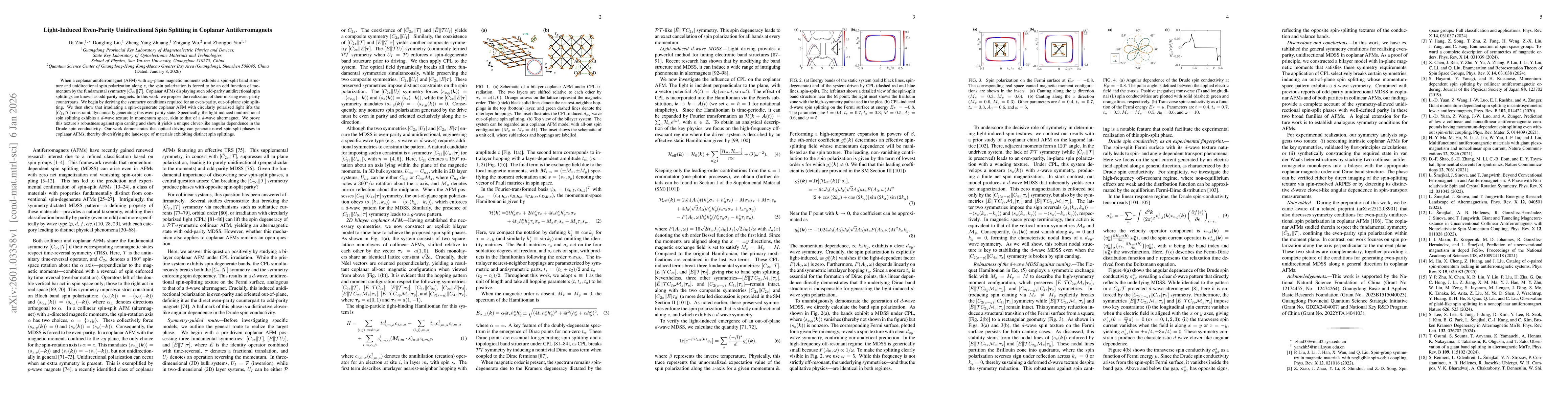 Thumbnail for Light-Induced Even-Parity Unidirectional Spin Splitting in Coplanar Antiferromagnets