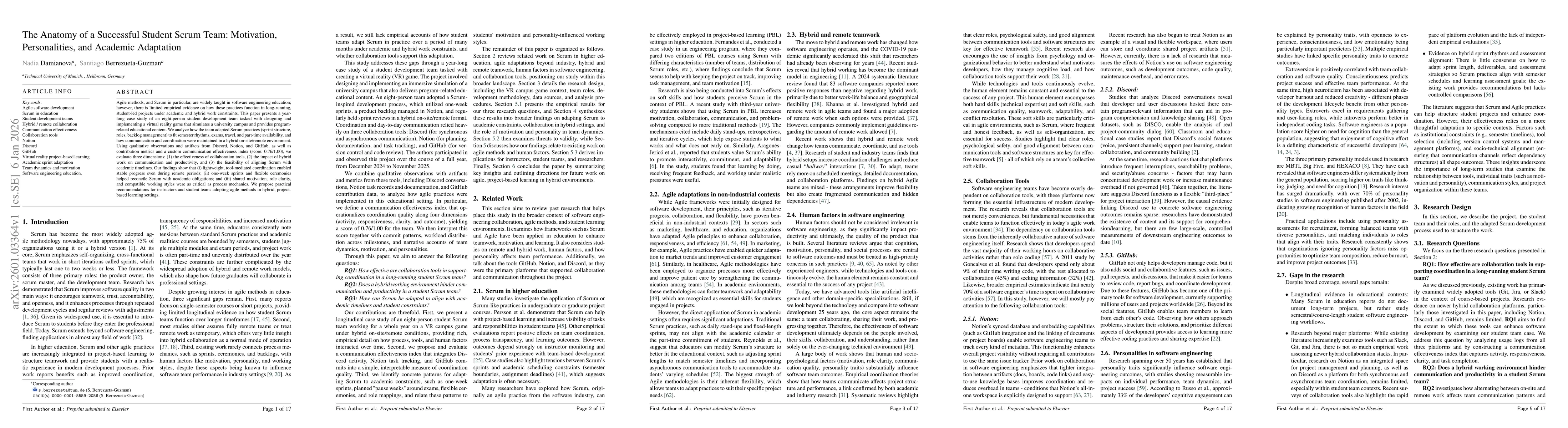 Thumbnail for The Anatomy of a Successful Student Scrum Team: Motivation, Personalities, and Academic Adaptation