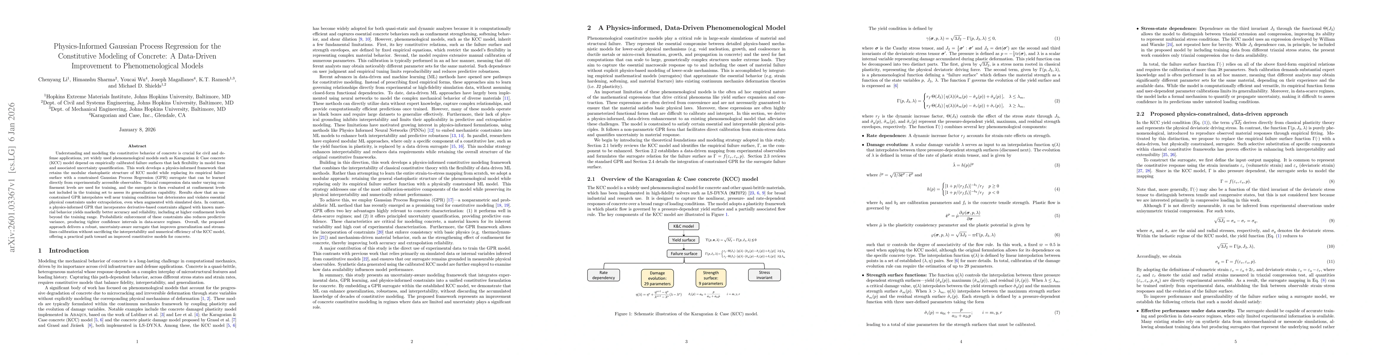 Thumbnail for Physics-Informed Gaussian Process Regression for the Constitutive Modeling of Concrete: A Data-Driven Improvement to Phenomenological Models