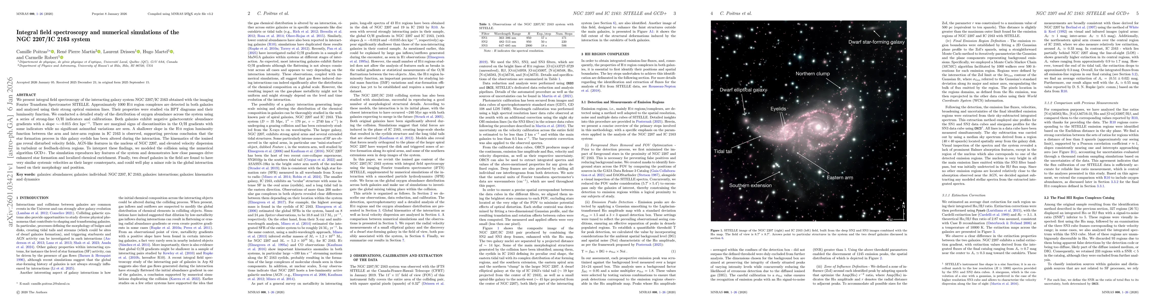 Thumbnail for Integral field spectroscopy and numerical simulations of the NGC 2207/IC 2163 system