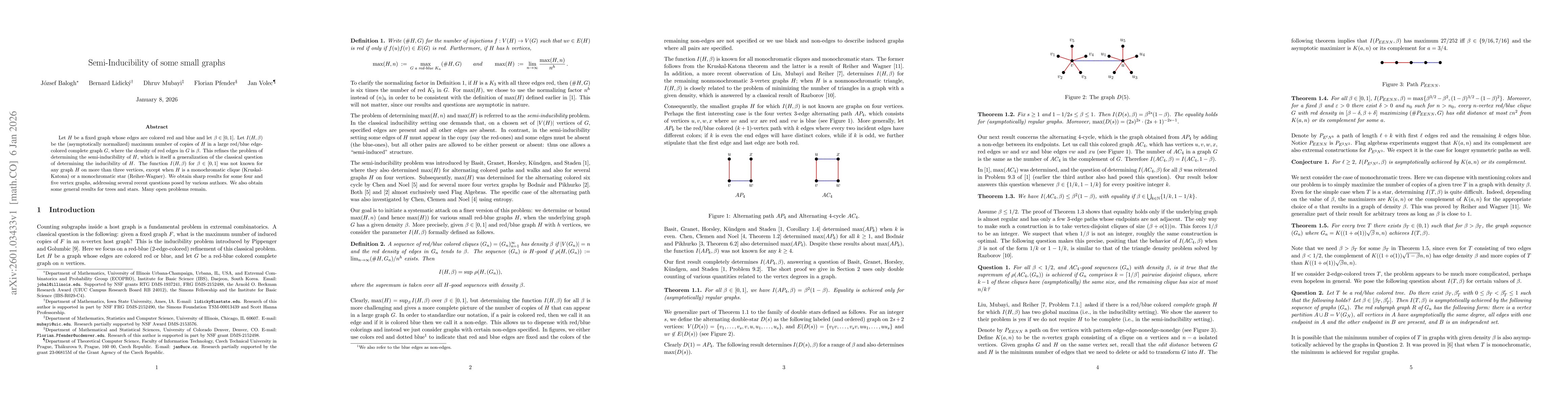 Thumbnail for Semi-Inducibility of some small graphs