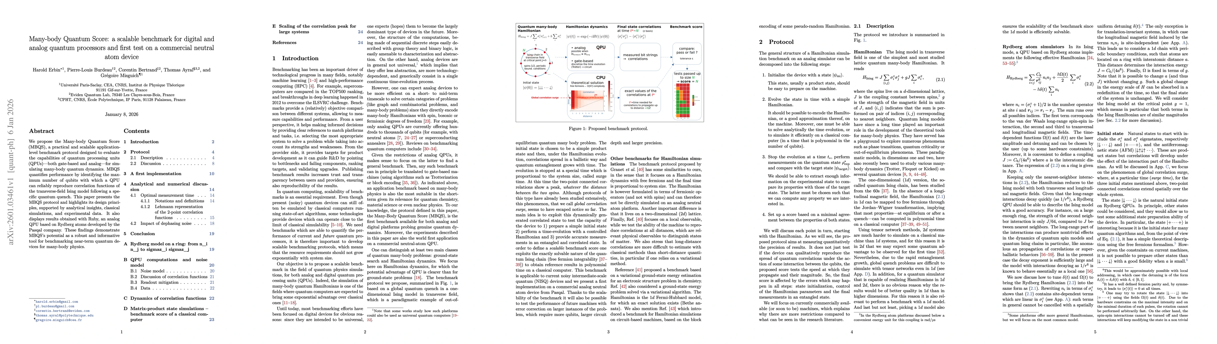 Thumbnail for Many-body Quantum Score: a scalable benchmark for digital and analog quantum processors and first test on a commercial neutral atom device