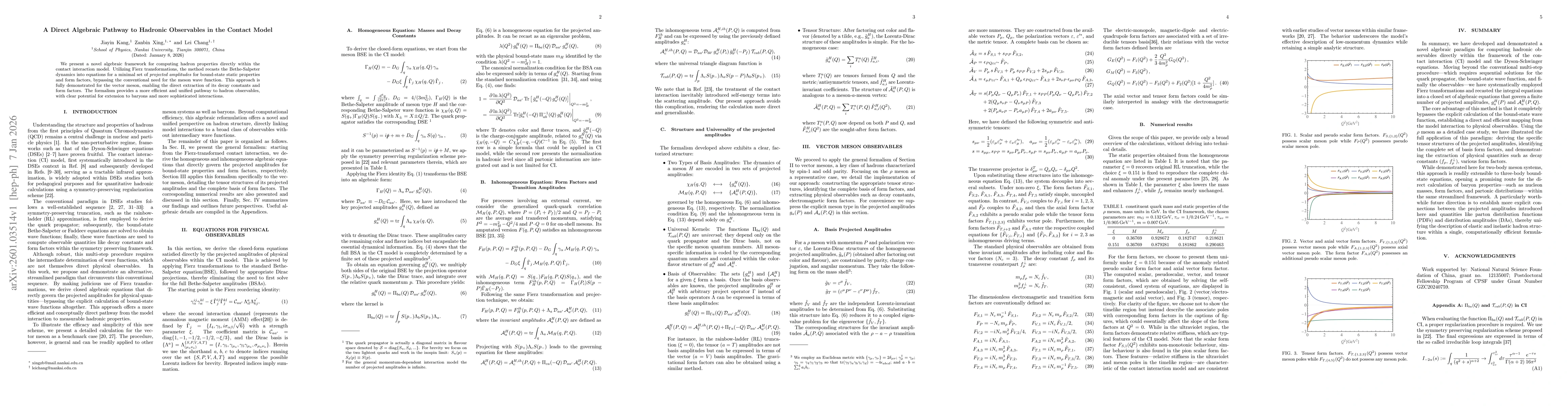 Thumbnail for A Direct Algebraic Pathway to Hadronic Observables in the Contact Model
