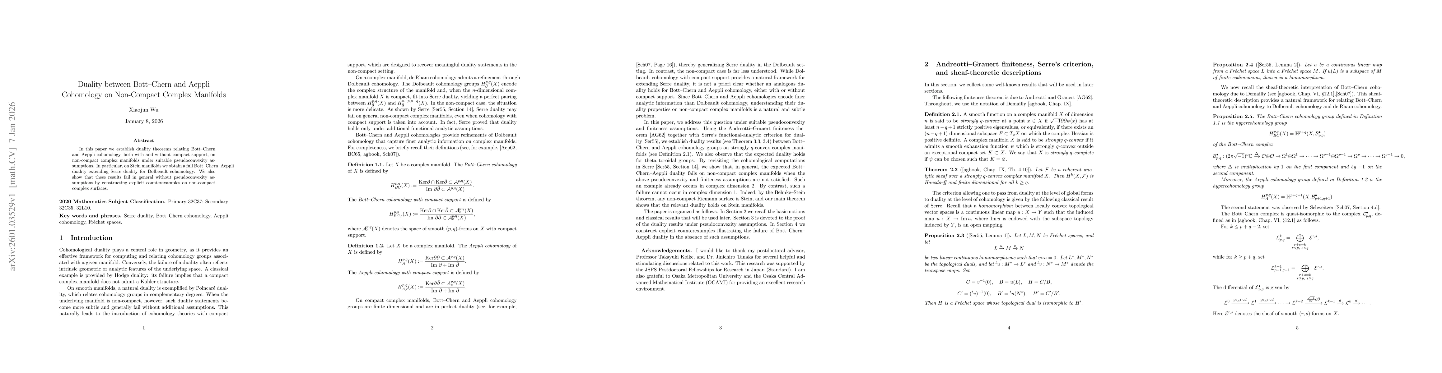 Thumbnail for Duality between Bott-Chern and Aeppli Cohomology on Non-Compact Complex Manifolds