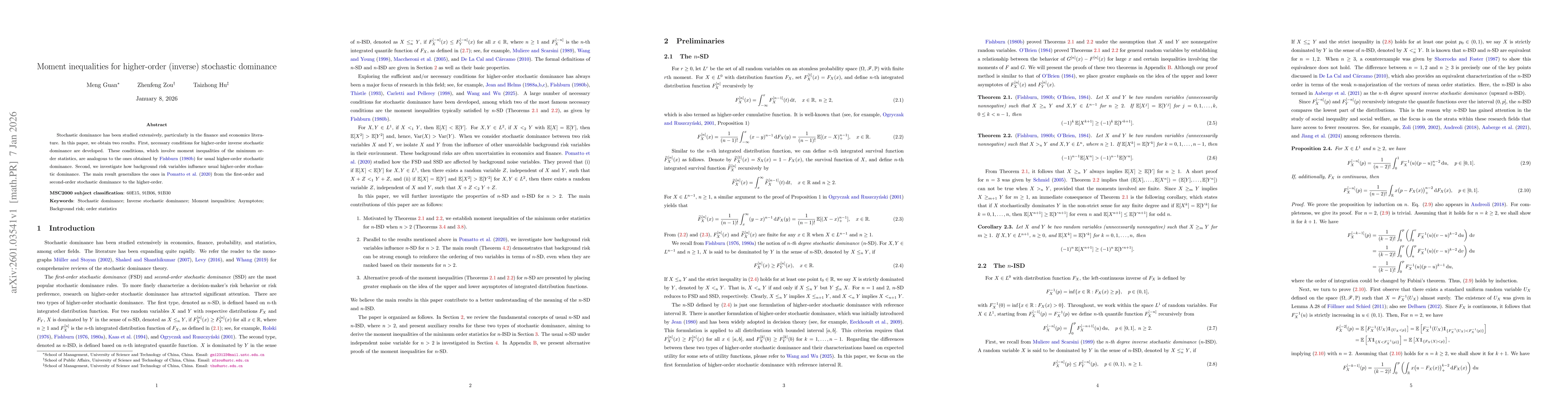 Thumbnail for Moment inequalities for higher-order (inverse) stochastic dominance