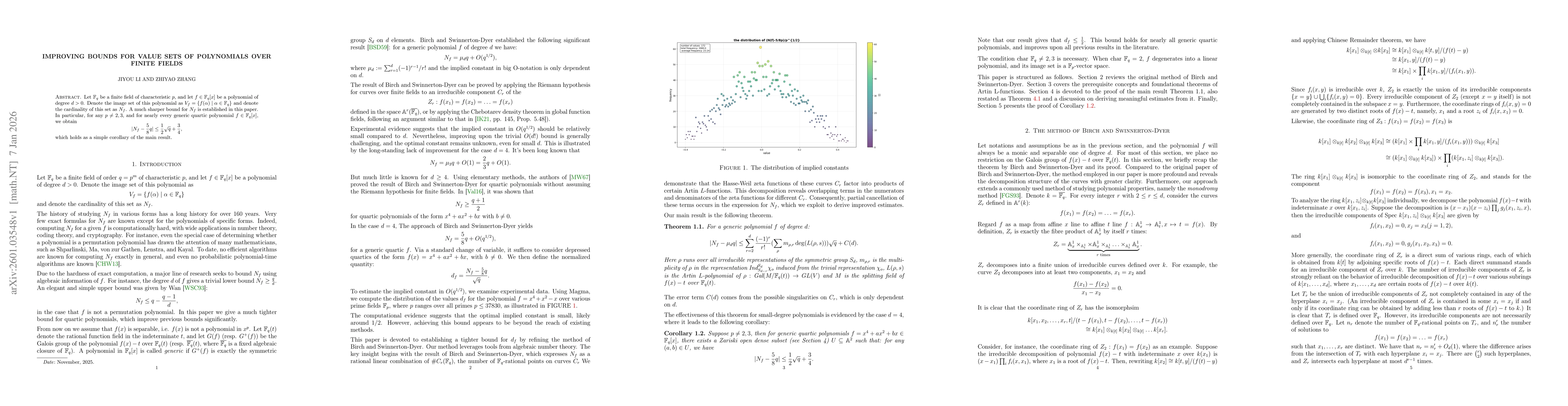 Thumbnail for Improving bounds for value sets of polynomials over finite fields