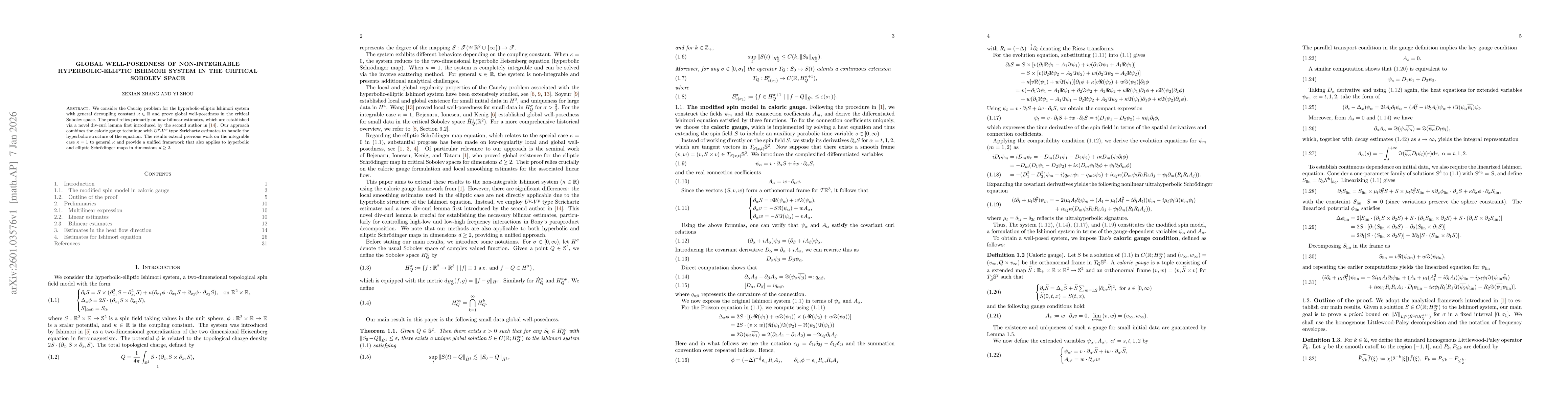 Thumbnail for Global well-posedness of non-integrable hyperbolic-ellptic Ishimori system in the critical Sobolev space