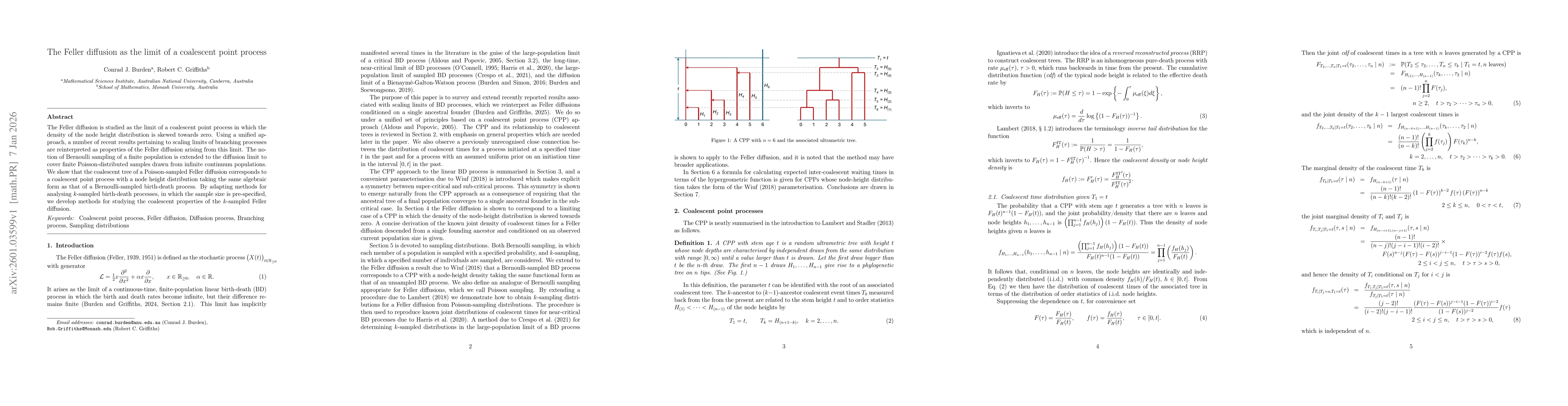 Thumbnail for The Feller diffusion as the limit of a coalescent point process