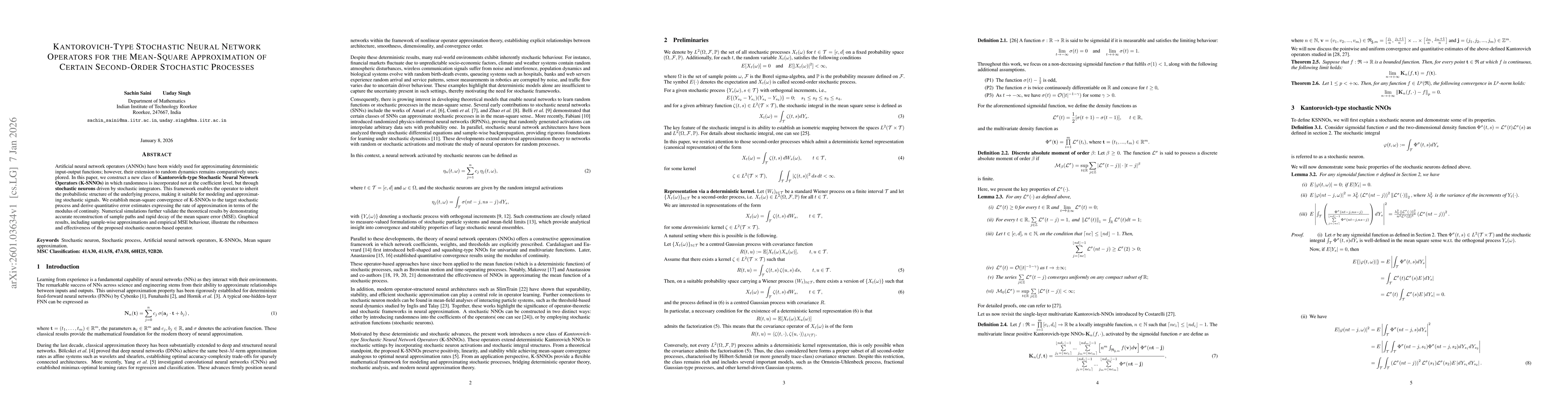 Thumbnail for Kantorovich-Type Stochastic Neural Network Operators for the Mean-Square Approximation of Certain Second-Order Stochastic Processes