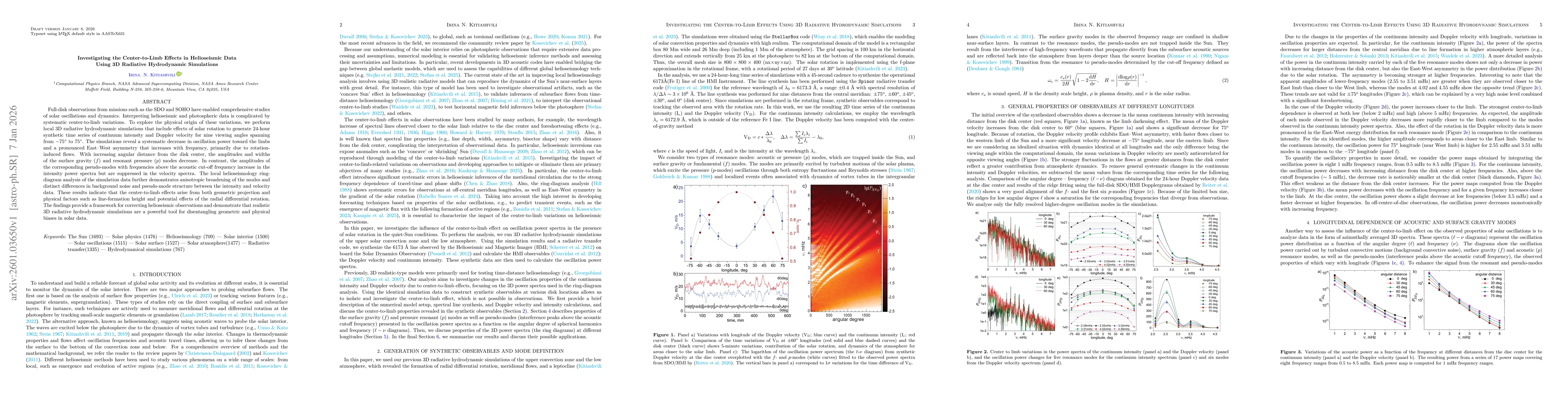 Thumbnail for Investigating the Center-to-Limb Effects in Helioseismic Data Using 3D Radiative Hydrodynamic Simulations