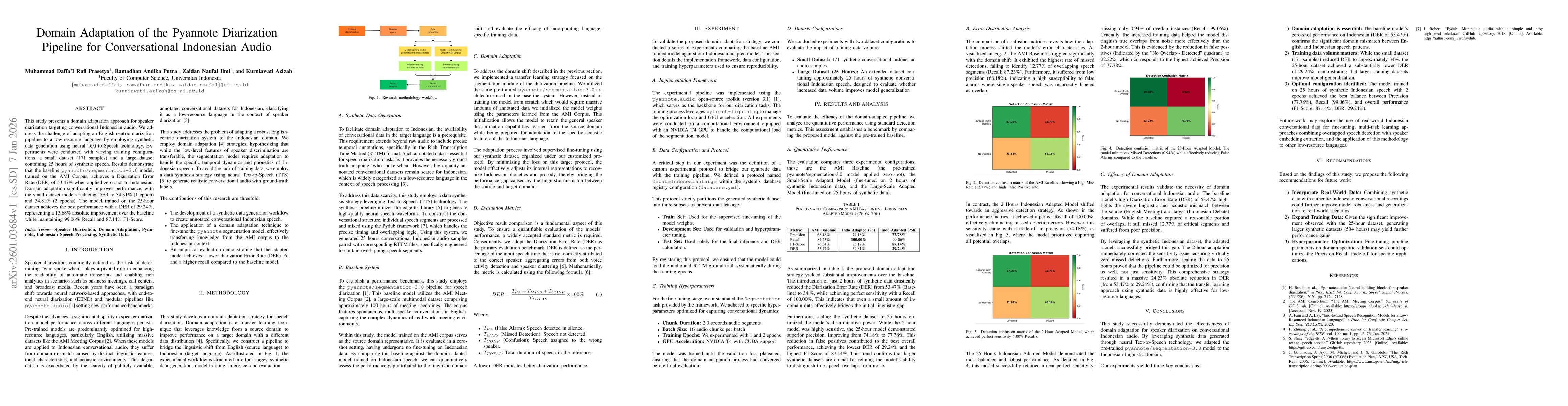 Thumbnail for Domain Adaptation of the Pyannote Diarization Pipeline for Conversational Indonesian Audio