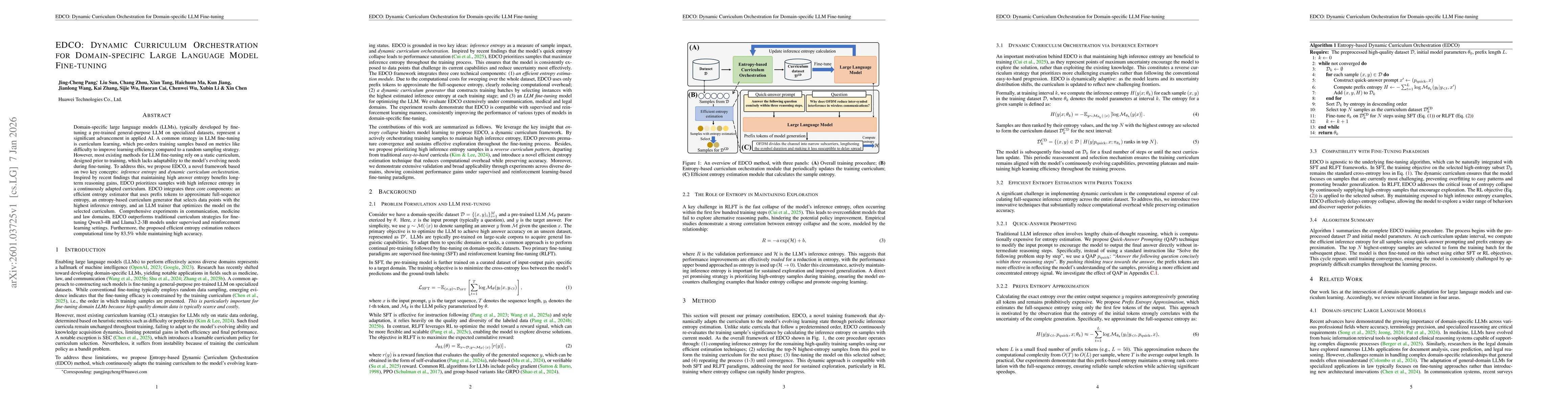 Thumbnail for EDCO: Dynamic Curriculum Orchestration for Domain-specific Large Language Model Fine-tuning