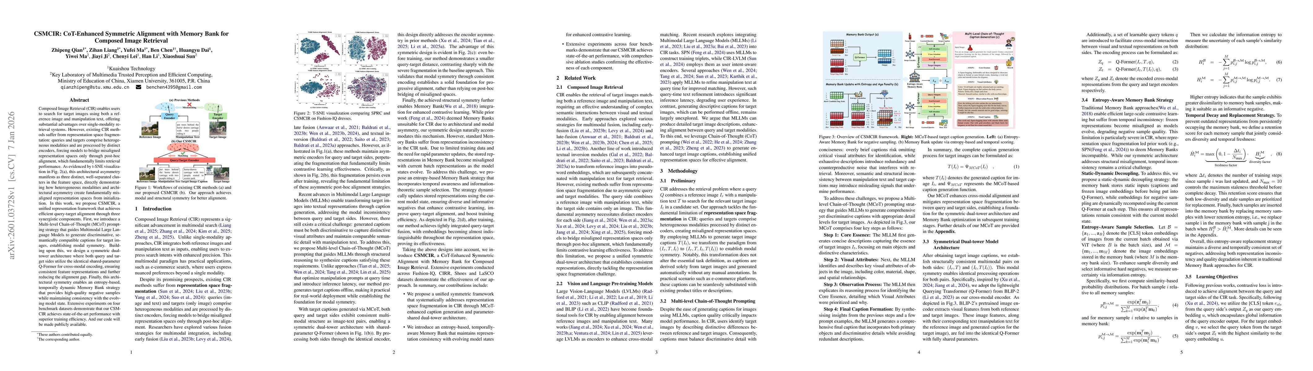 Thumbnail for CSMCIR: CoT-Enhanced Symmetric Alignment with Memory Bank for Composed Image Retrieval