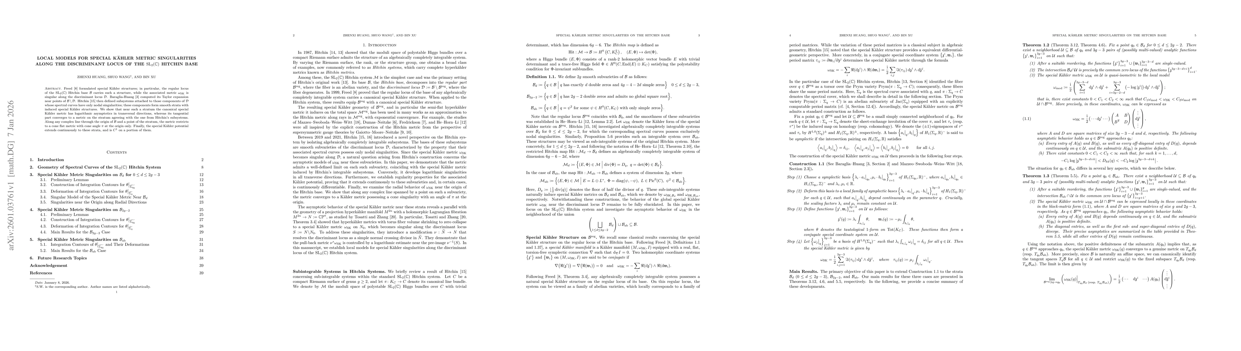 Thumbnail for Local Models for Special Kähler Metric Singularities Along the Discriminant Locus of the $\mathrm{SL}_2(\mathbb{C})$ Hitchin Base
