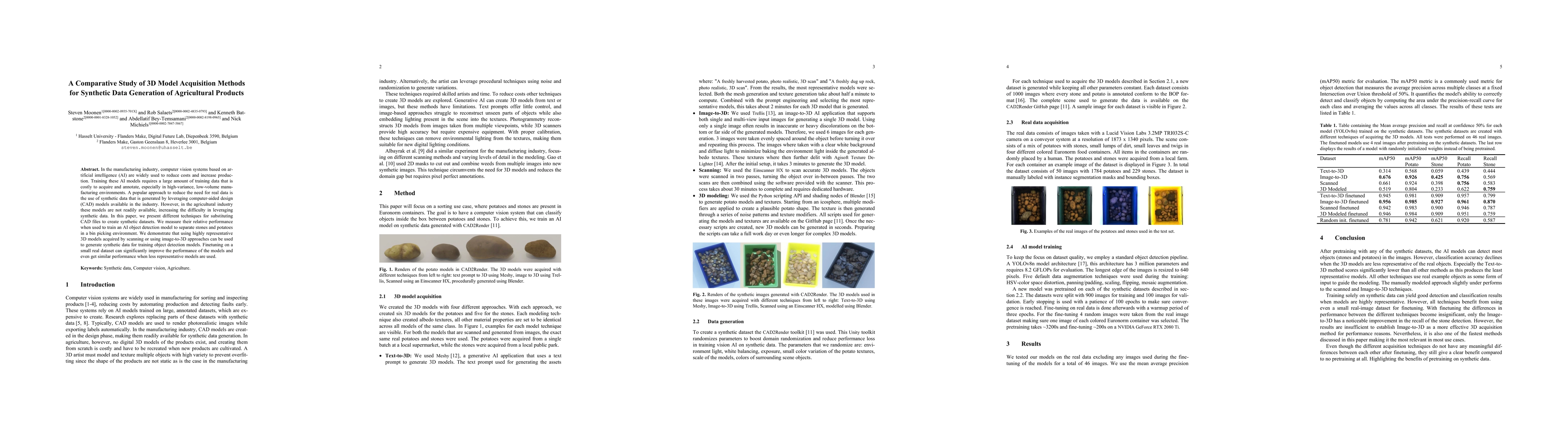Thumbnail for A Comparative Study of 3D Model Acquisition Methods for Synthetic Data Generation of Agricultural Products