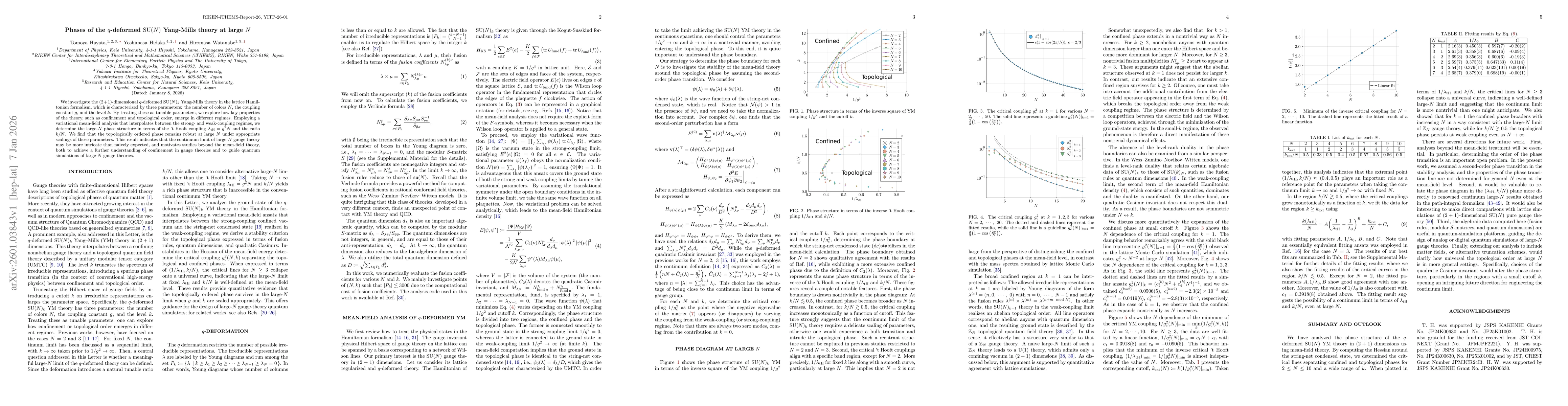 Thumbnail for Phases of the $q$-deformed $\mathrm{SU}(N)$ Yang-Mills theory at large $N$
